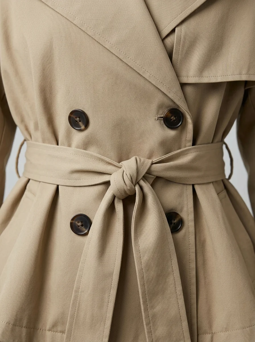 Trench court ample femme silhouette moderne ajustable - Vue 4 - Trench court