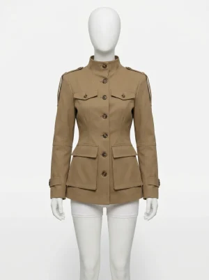 Trench court col mandarin coupe ajustée quotidien femme - Vue 1 - Trench court