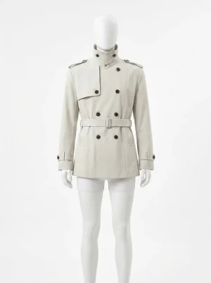 Trench court coton coupe asymétrique homme élégant - Vue 1 - Trench court