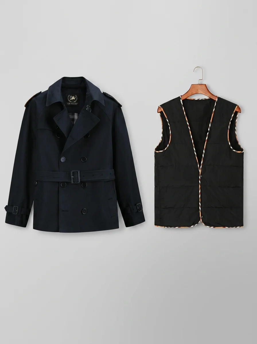Trench court coton doublure amovible business homme - Vue 16 - Trench court