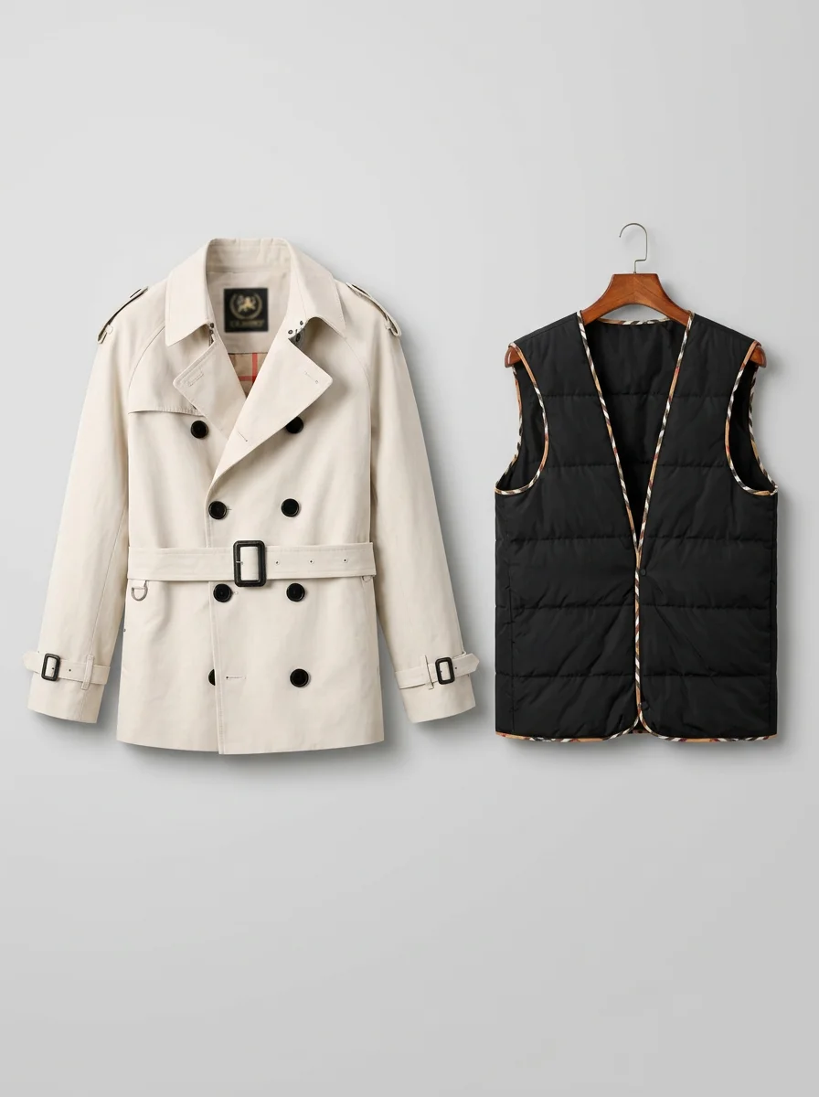 Trench court coton doublure amovible business homme - Vue 19 - Trench court