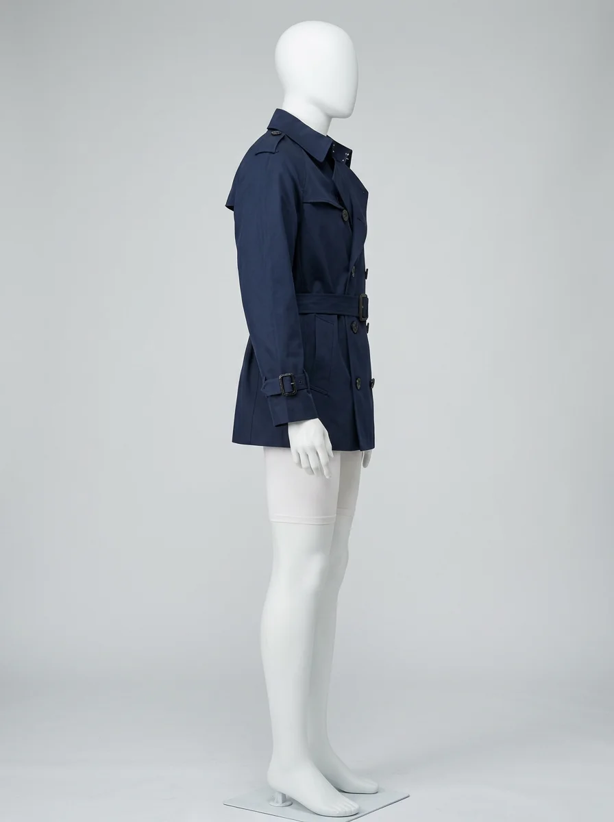 Trench court coton doublure amovible business homme - Vue 4 - Trench court