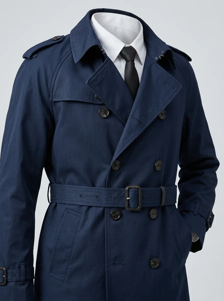 Trench court coton doublure amovible business homme - Vue 6 - Trench court