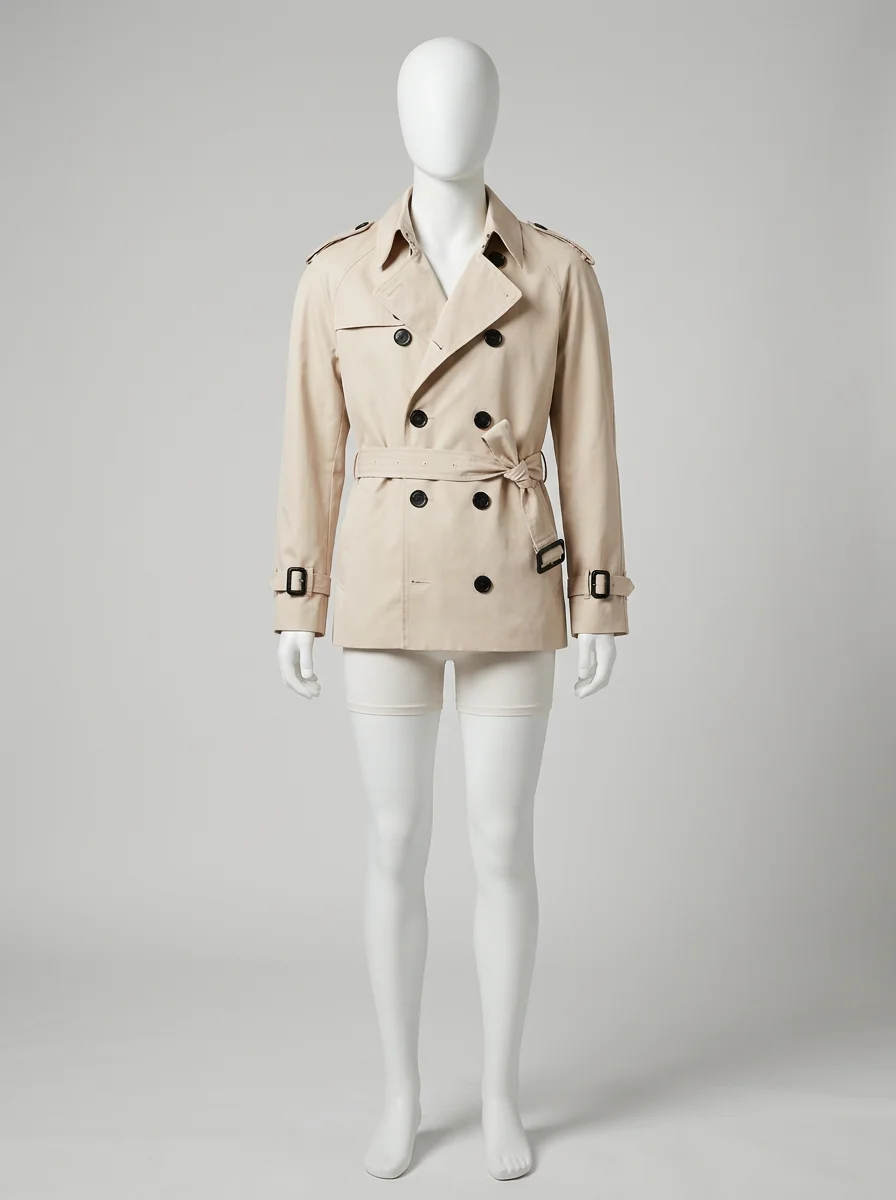 Trench court coton doublure amovible business homme - Vue 7 - Trench court