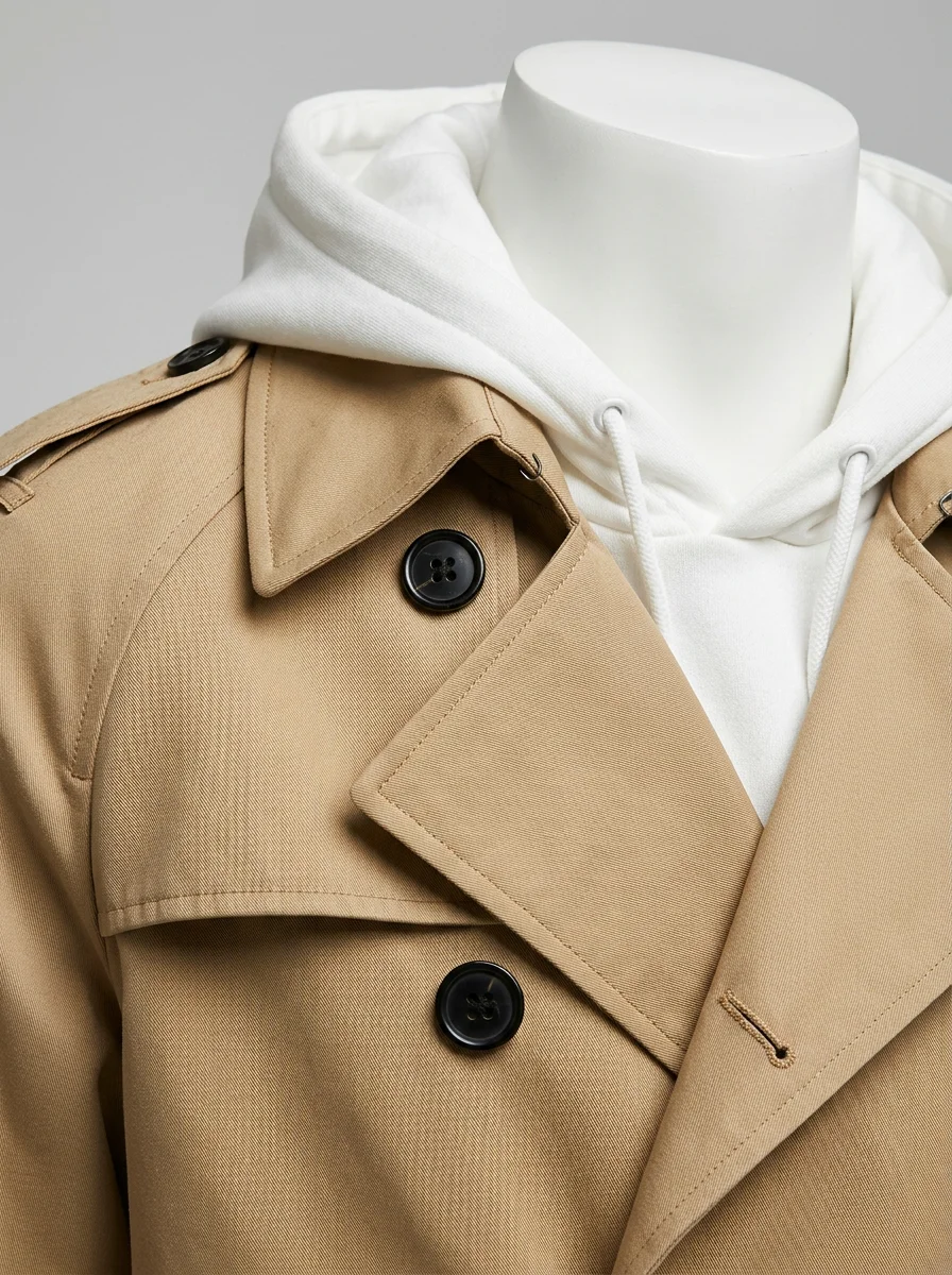 Trench court coton doublure amovible business homme - Vue 8 - Trench court