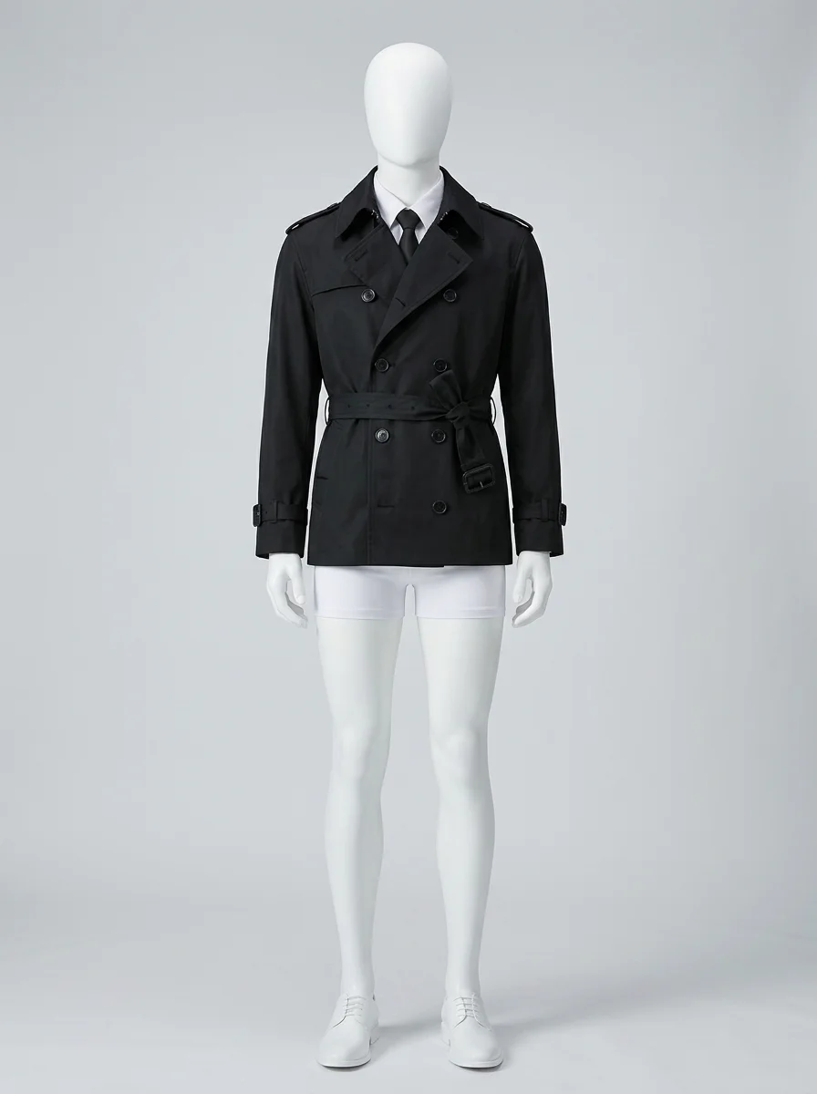 Trench court coton doublure amovible business homme - Vue 9 - Trench court