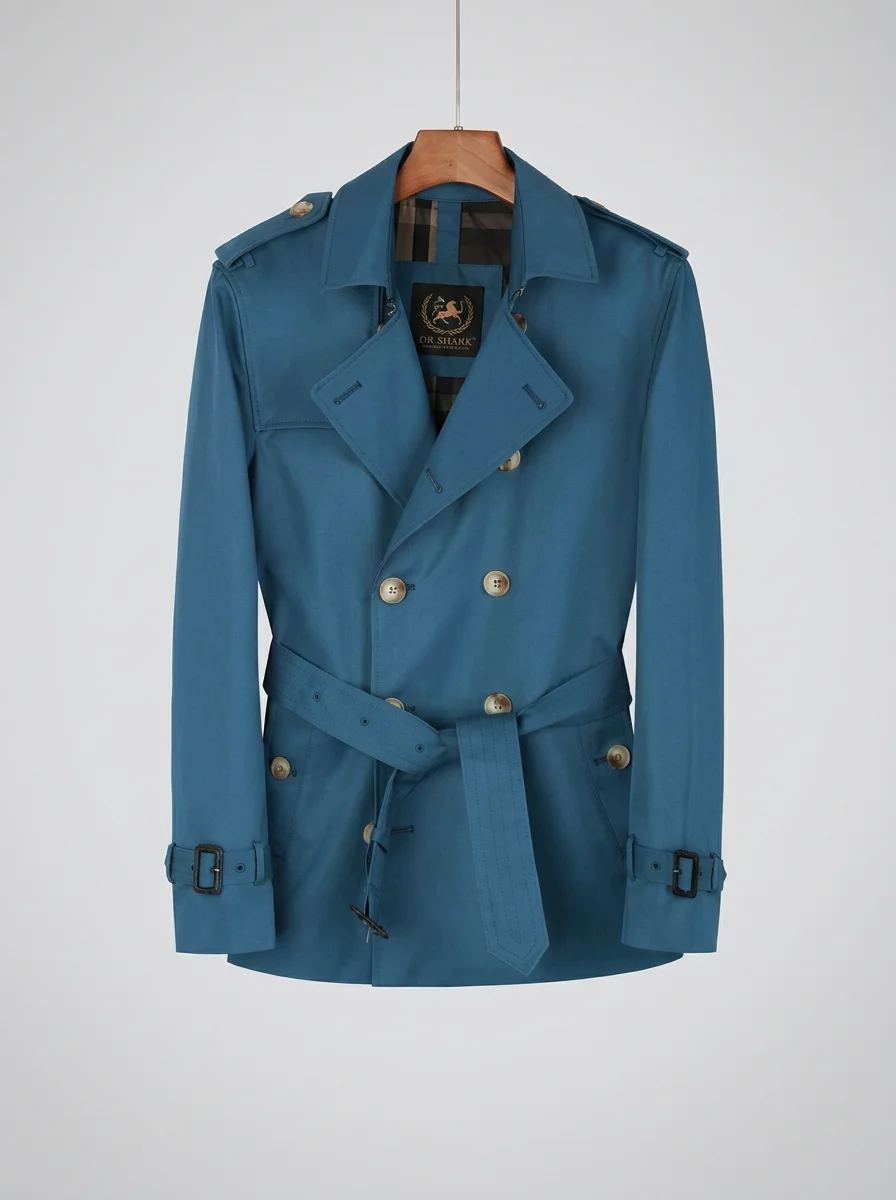 Trench court coton homme style britannique doublé - Vue 15 - Trench court