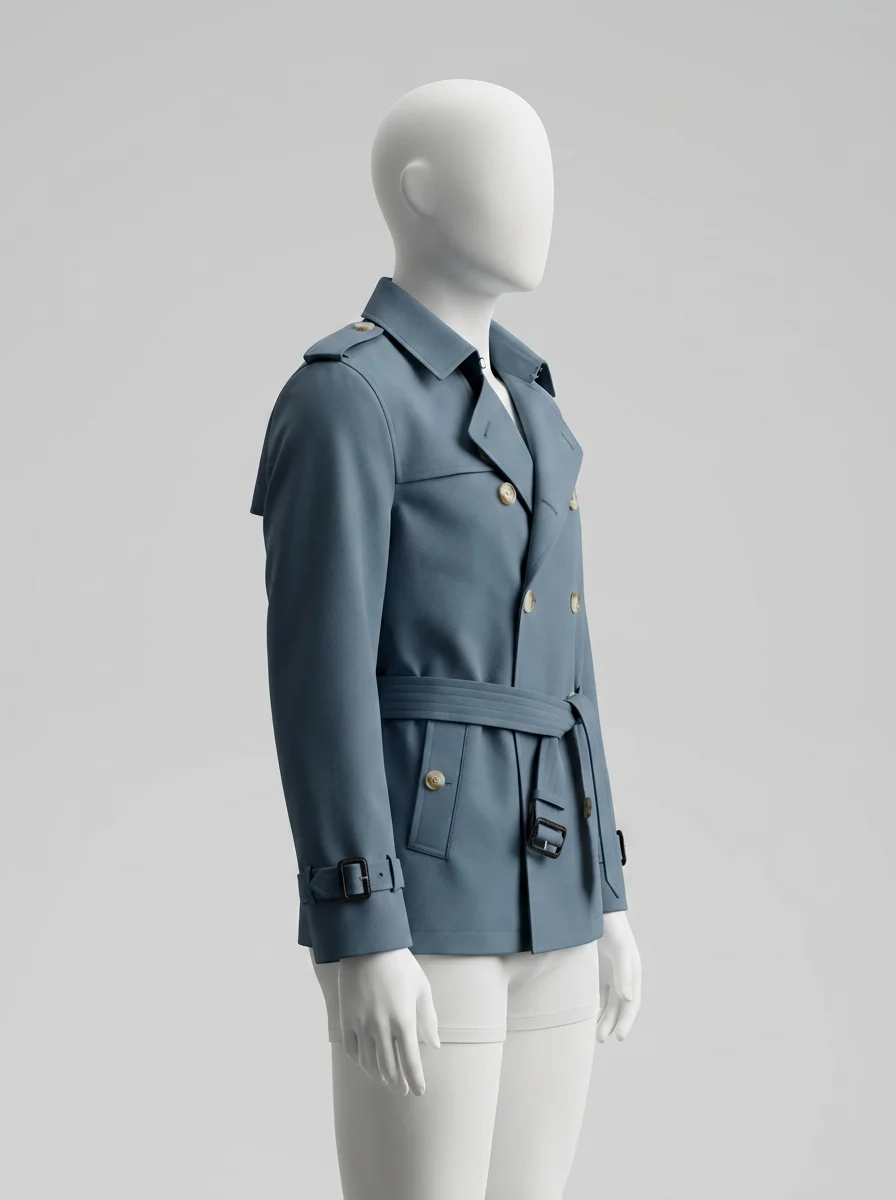 Trench court coton homme style britannique doublé - Vue 2 - Trench court