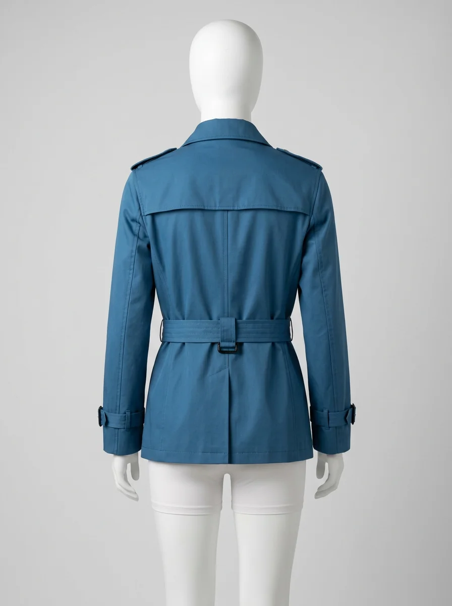 Trench court coton homme style britannique doublé - Vue 3 - Trench court