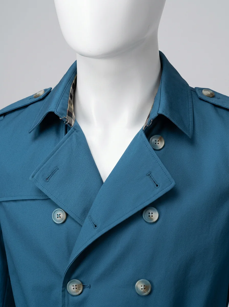 Trench court coton homme style britannique doublé - Vue 6 - Trench court