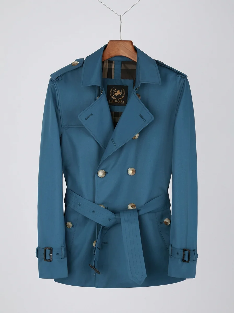 Trench court coton homme style britannique doublé - Vue 9 - Trench court
