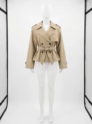 Trench court double boutonnage bureau élégant femme - Vue 1 - Trench court