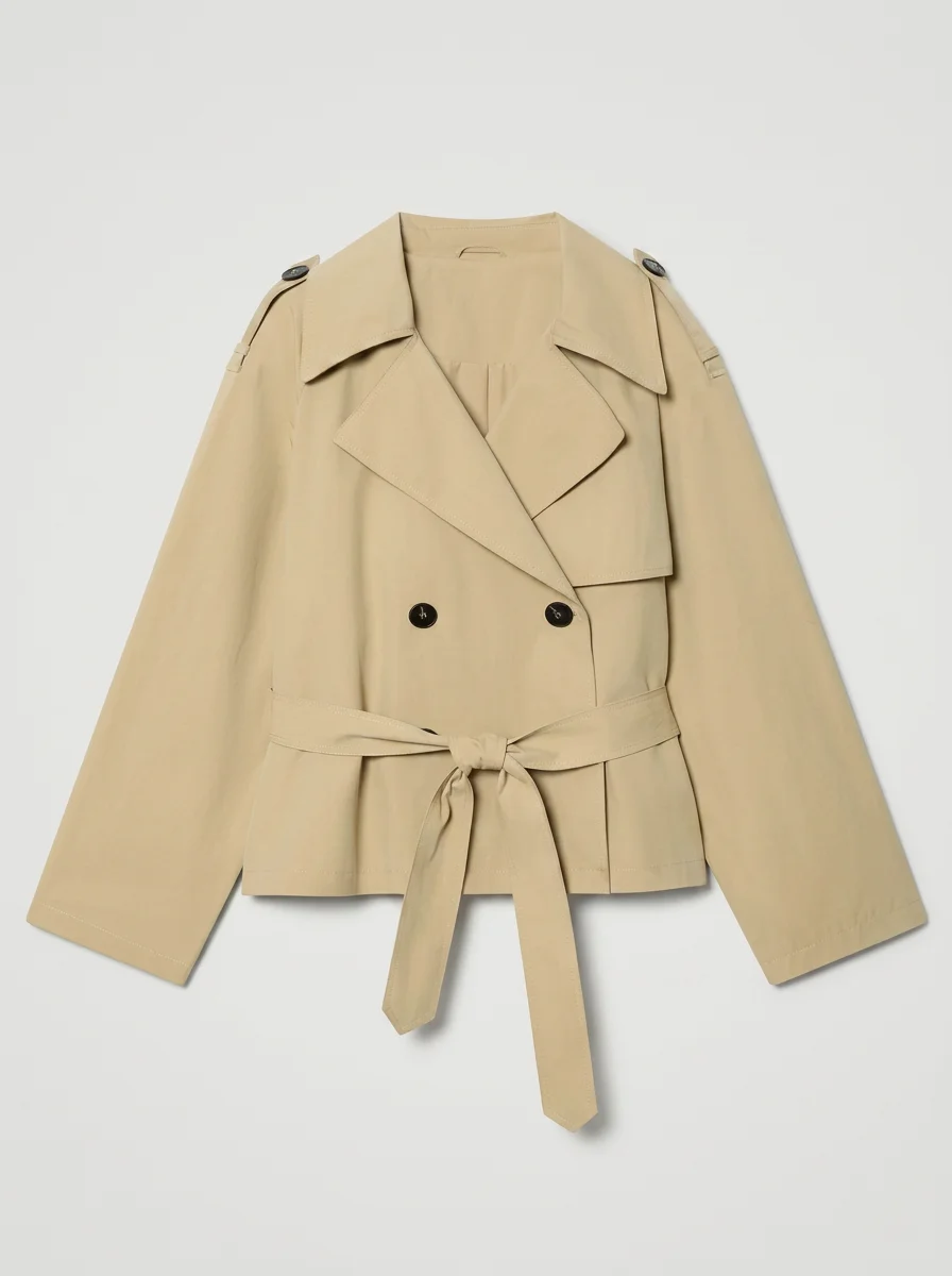Trench court double boutonnage bureau élégant femme - Vue 10 - Trench court