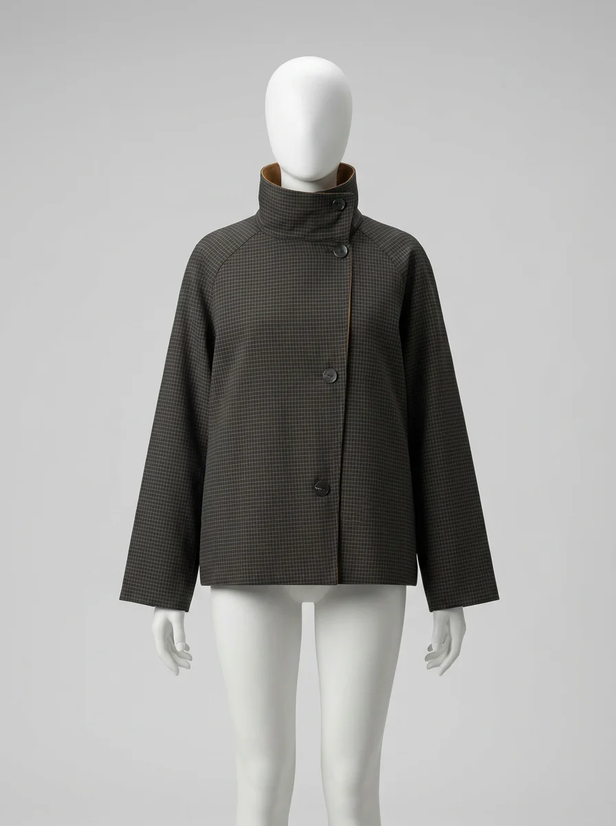 Trench court double face femme col montant décontracté - Vue 10 - Trench court
