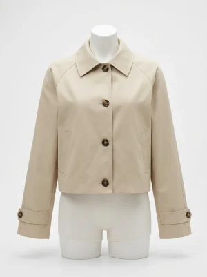 Trench court femme boutonnière simple mi-saison - Vue 1 - Trench court