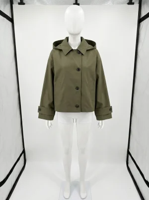 Trench court femme capuche quotidien style minimaliste - Vue 1 - Trench court