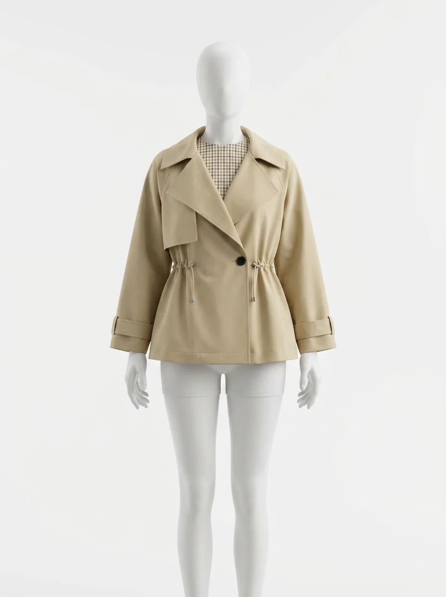 Trench court femme cordon serrage style britannique - Vue 1 - Trench court