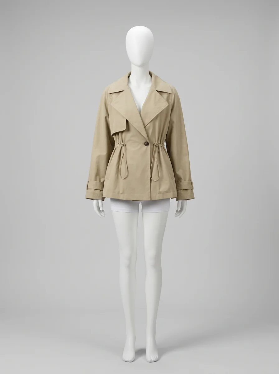 Trench court femme cordon serrage style britannique - Vue 10 - Trench court