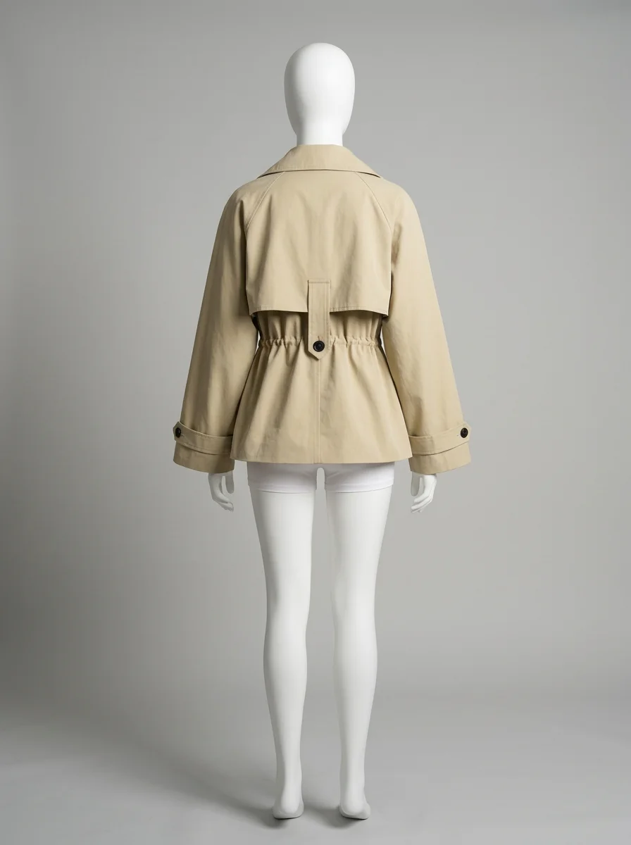 Trench court femme cordon serrage style britannique - Vue 2 - Trench court