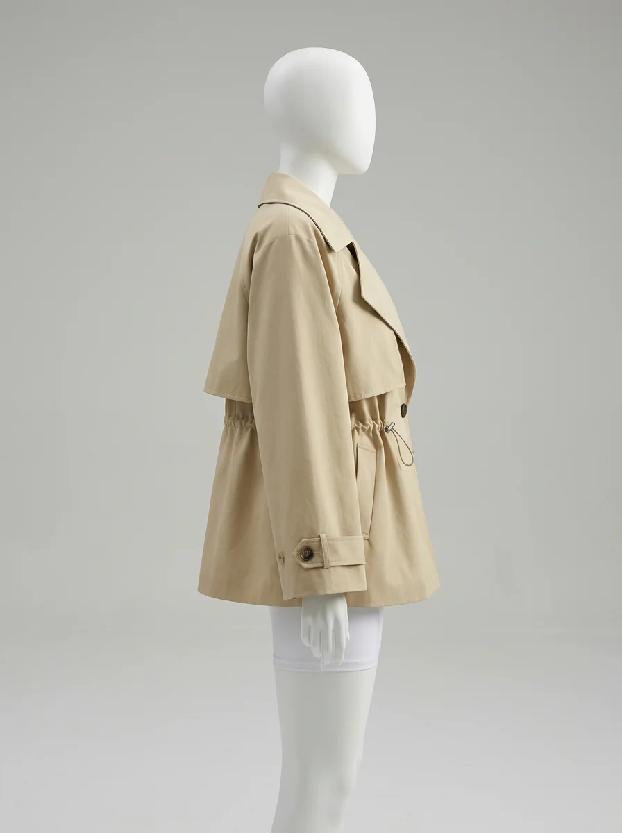 Trench court femme cordon serrage style britannique - Vue 4 - Trench court