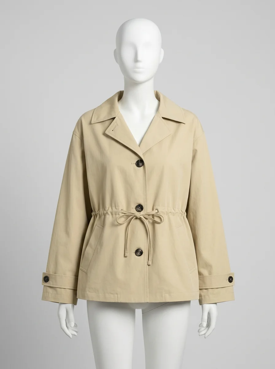 Trench court femme cordon serrage style britannique - Vue 6 - Trench court