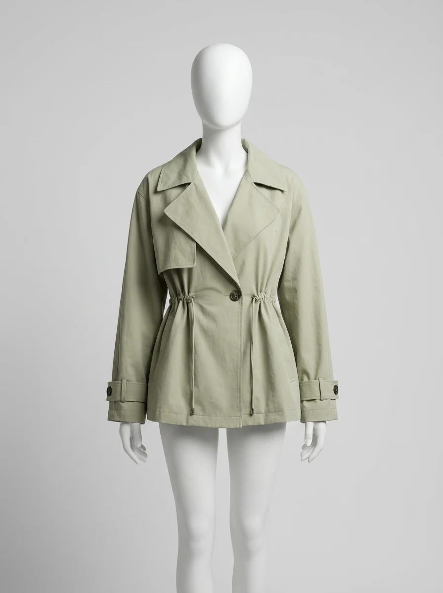 Trench court femme cordon serrage style britannique - Vue 7 - Trench court