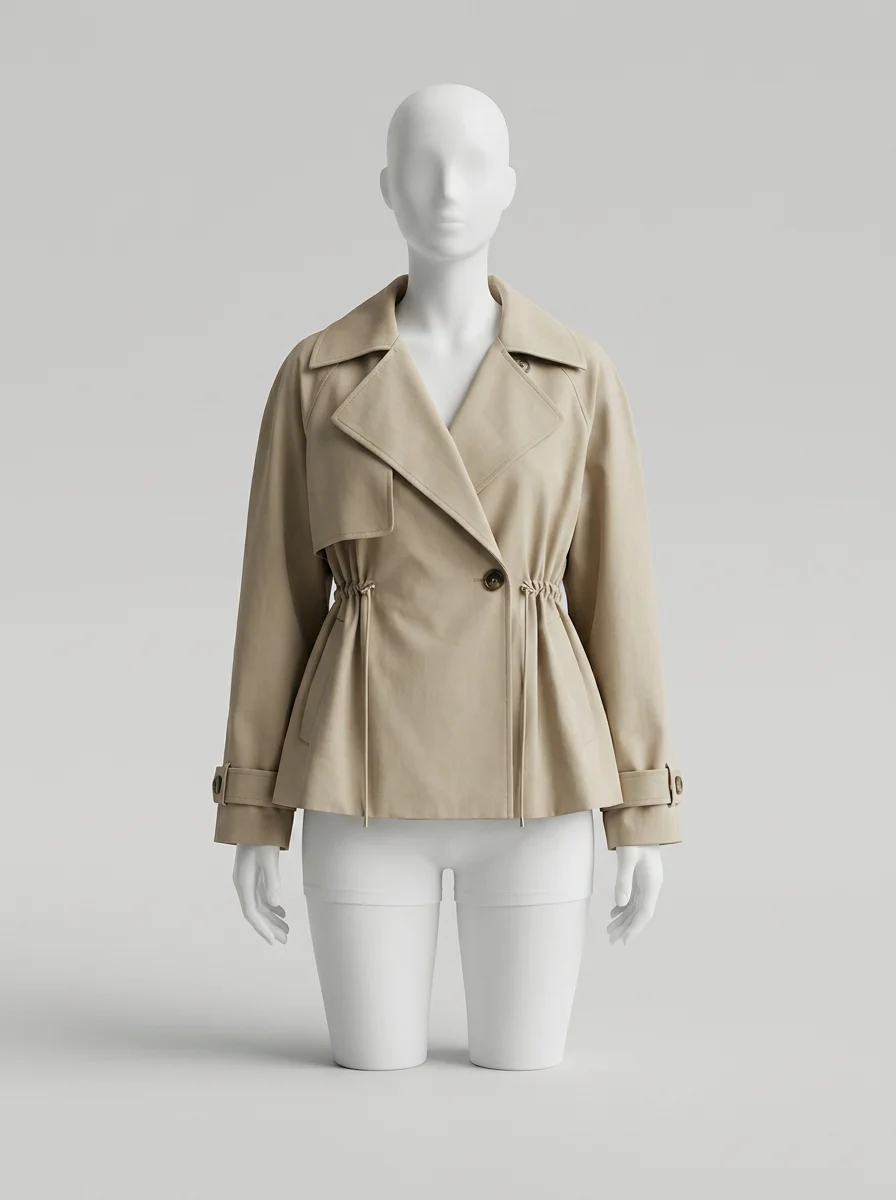 Trench court femme cordon serrage style britannique - Vue 9 - Trench court