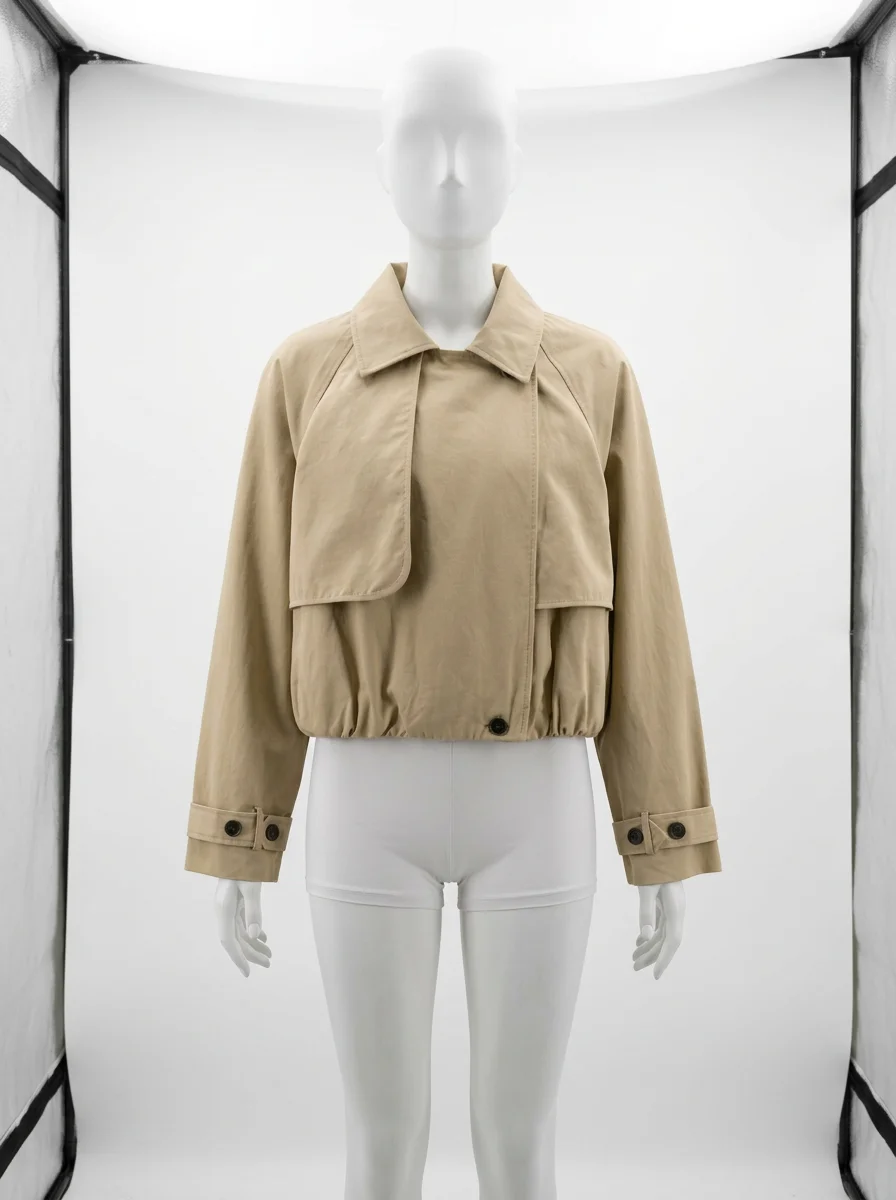 Trench court femme coupe large style urbain décontracté - Vue 1 - Trench court