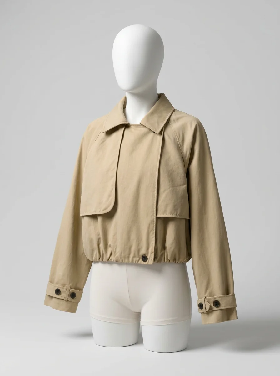 Trench court femme coupe large style urbain décontracté - Vue 3 - Trench court