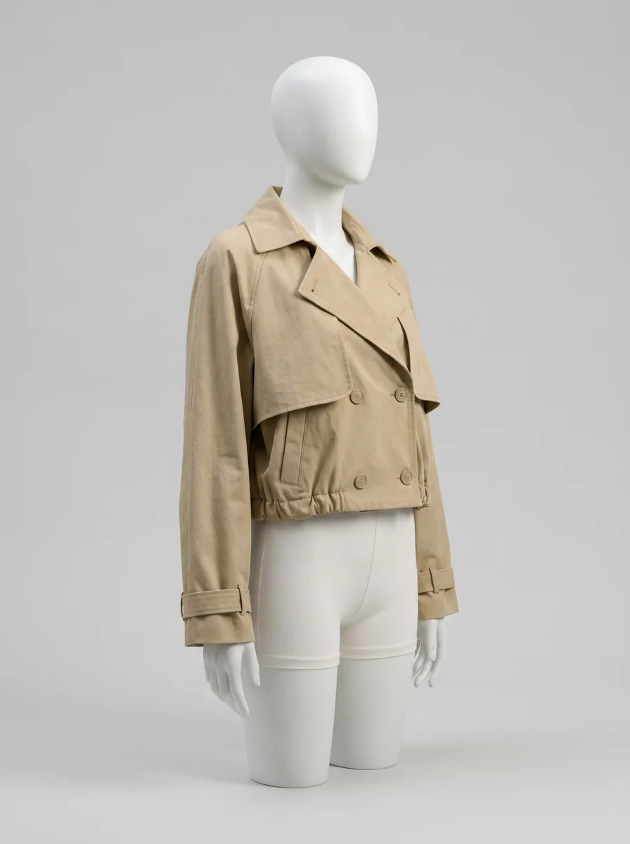 Trench court femme coupe large style urbain décontracté - Vue 6 - Trench court