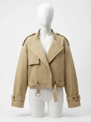 Trench court femme décontracté allure coréenne - Vue 1 - Trench court