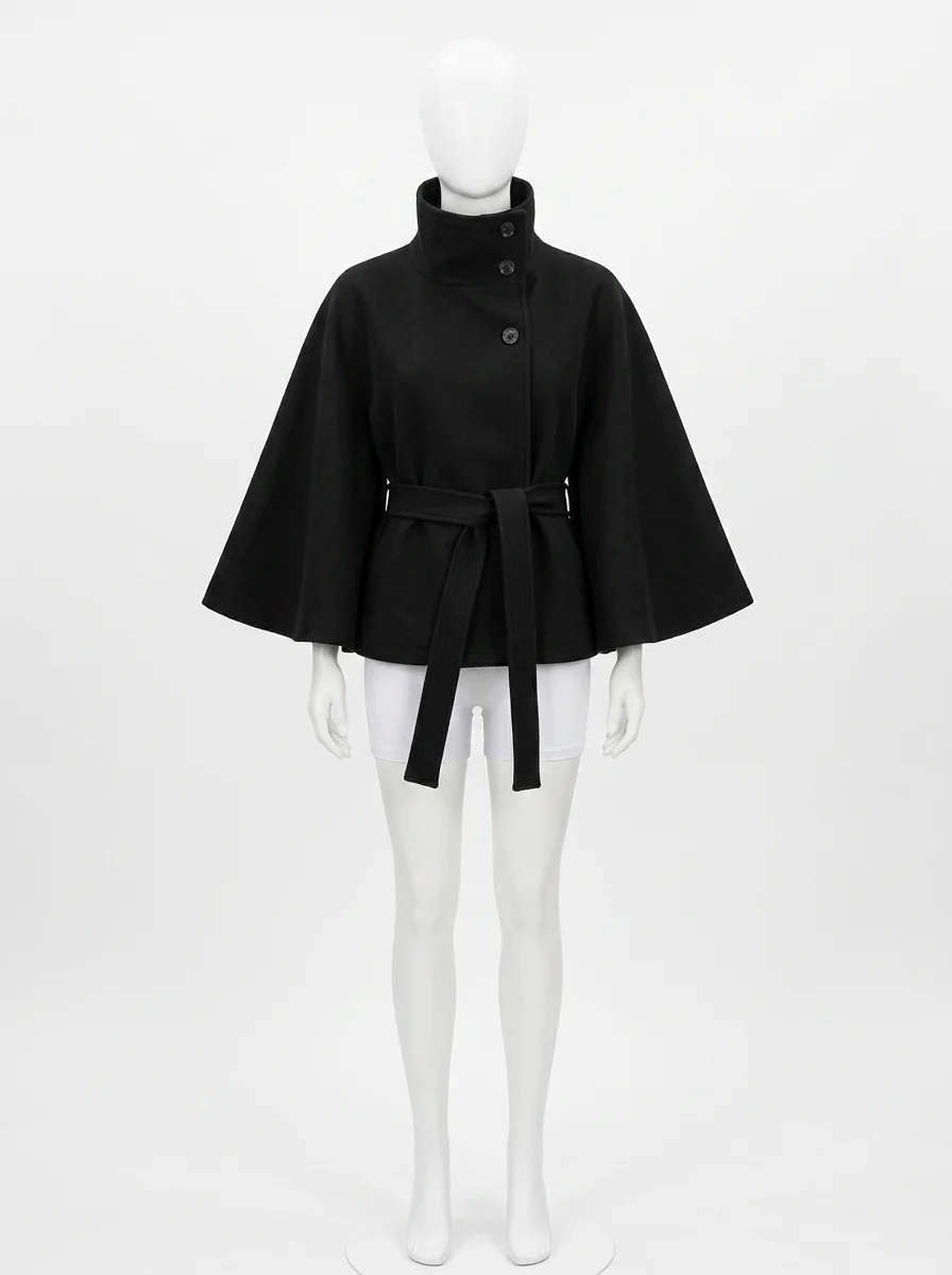 Trench court femme élégant coupe cape manches chauve-souris - Vue 1 - Trench court