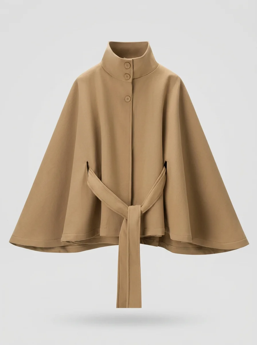 Trench court femme élégant coupe cape manches chauve-souris - Vue 10 - Trench court