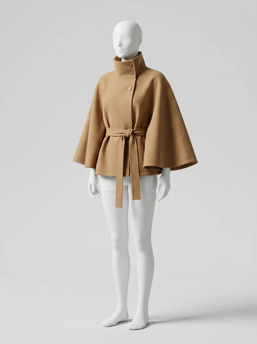 Trench court femme élégant coupe cape manches chauve-souris - Vue 2 - Trench court