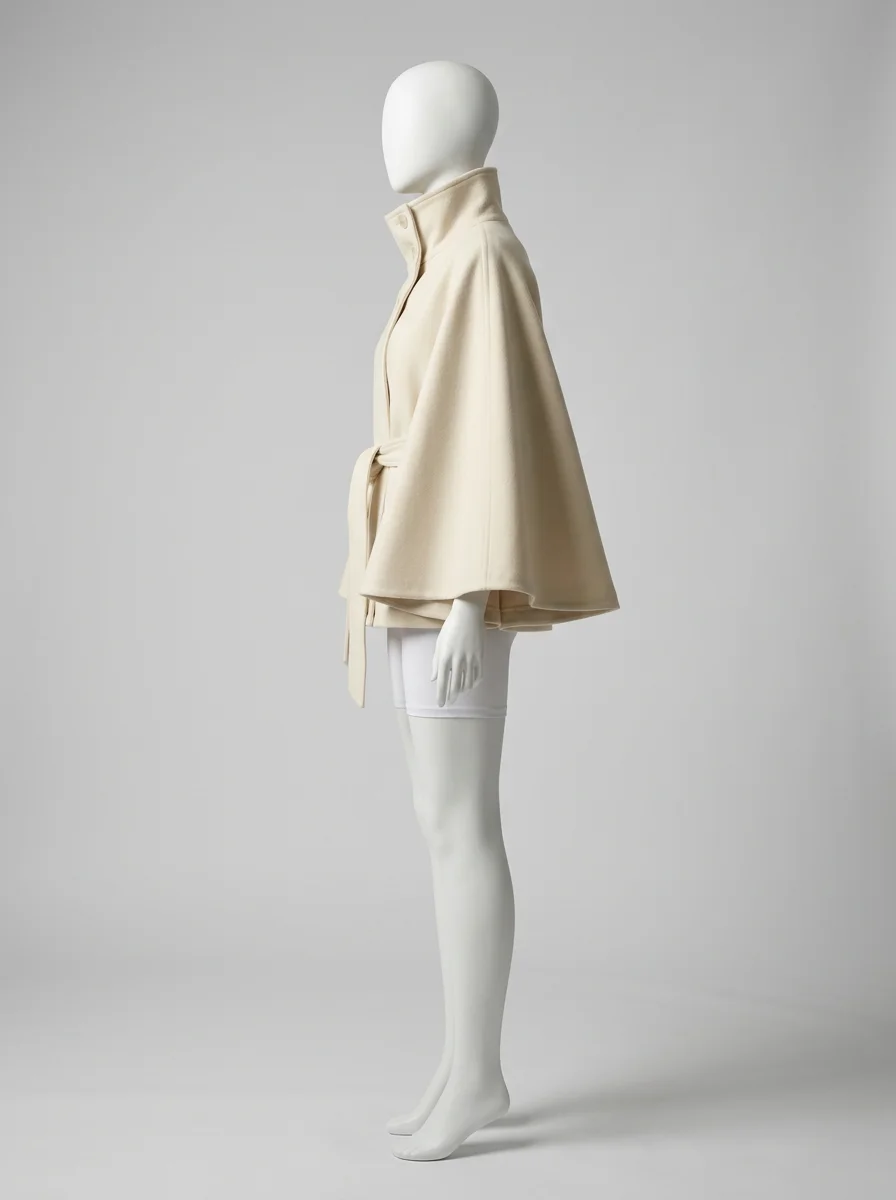Trench court femme élégant coupe cape manches chauve-souris - Vue 3 - Trench court