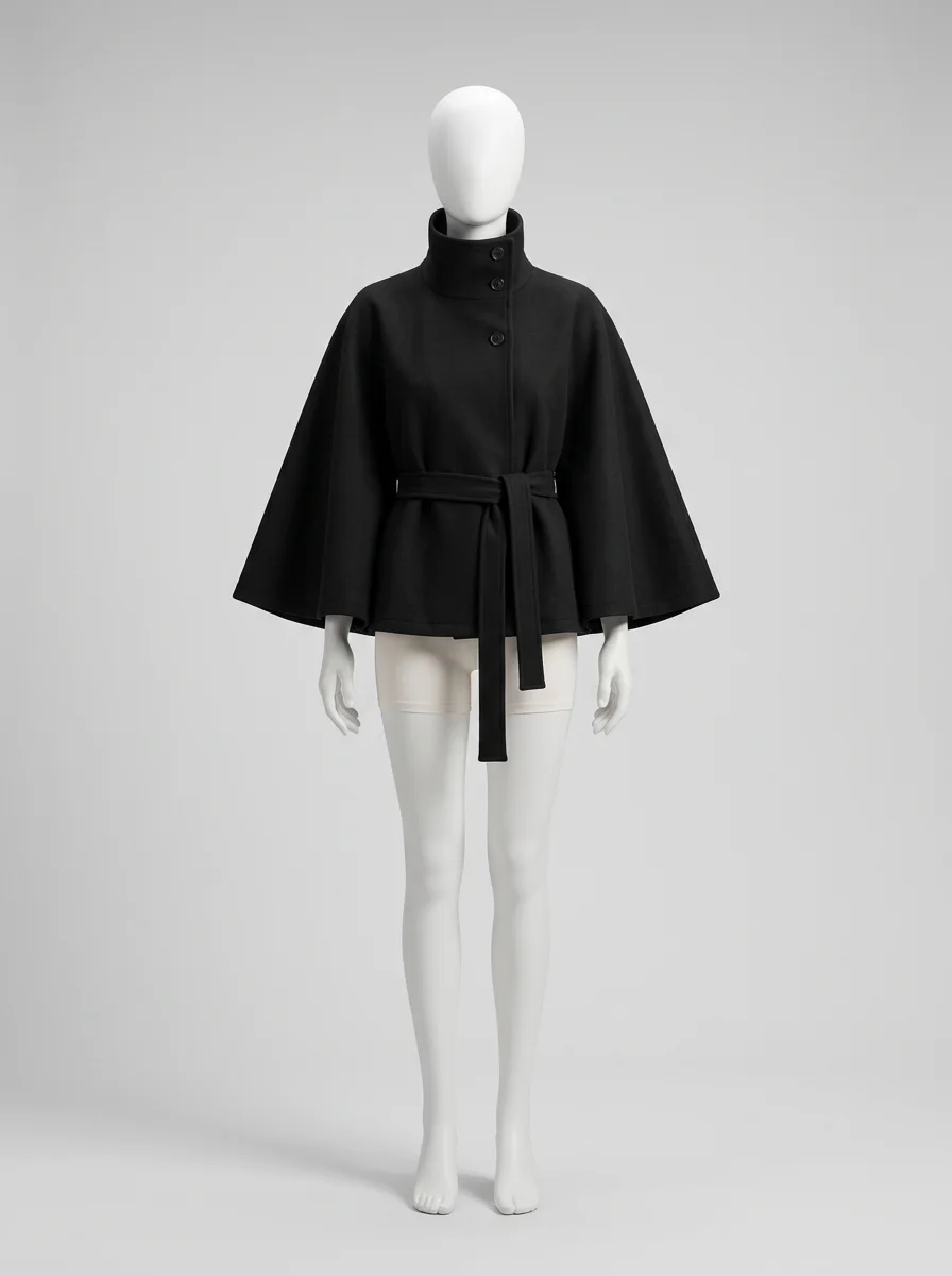 Trench court femme élégant coupe cape manches chauve-souris - Vue 5 - Trench court