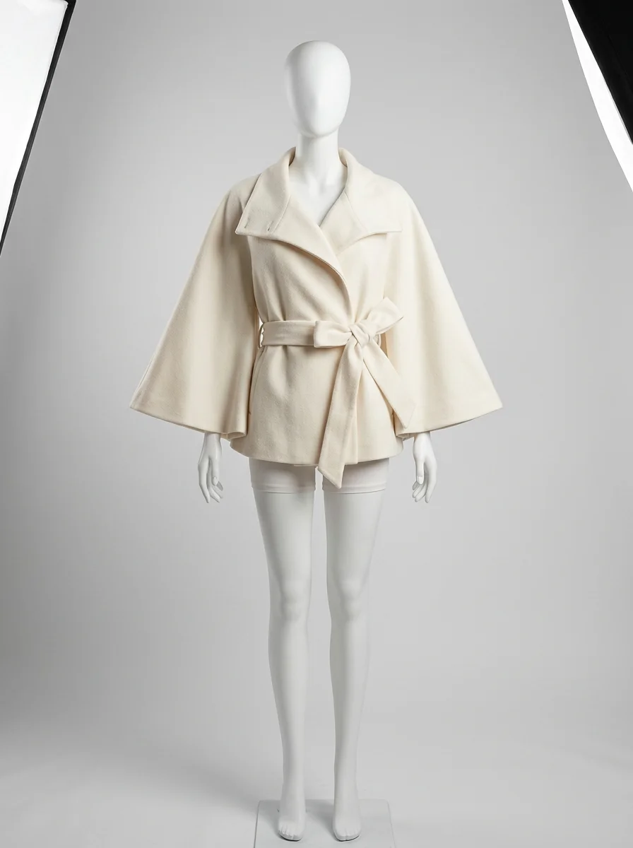 Trench court femme élégant coupe cape manches chauve-souris - Vue 6 - Trench court