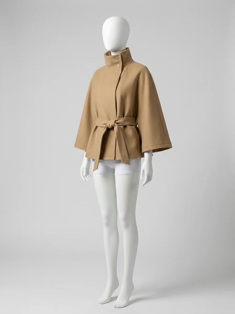 Trench court femme élégant coupe cape manches chauve-souris - Vue 7 - Trench court