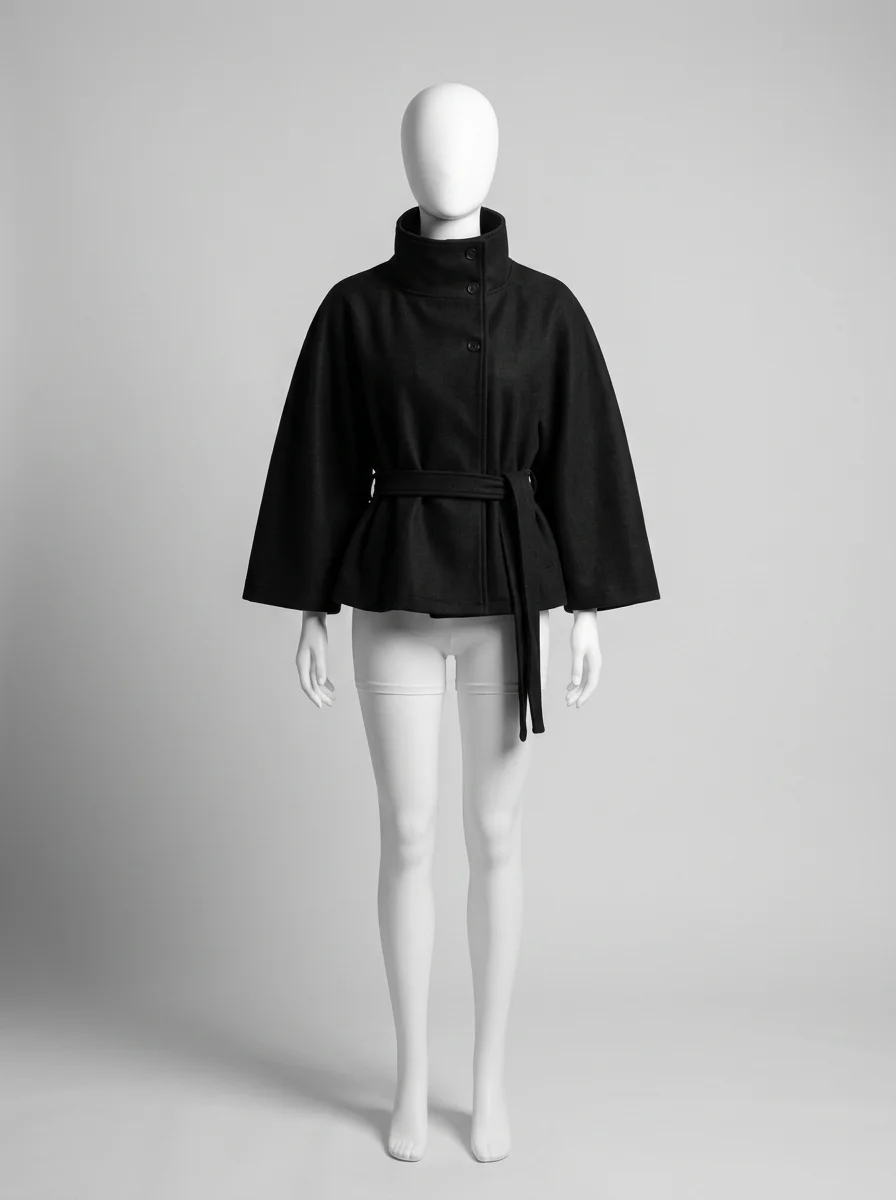 Trench court femme élégant coupe cape manches chauve-souris - Vue 8 - Trench court
