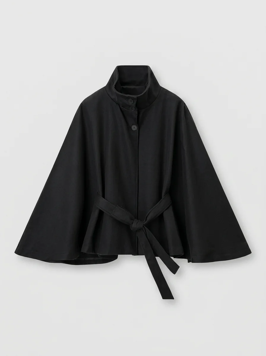 Trench court femme élégant coupe cape manches chauve-souris - Vue 9 - Trench court