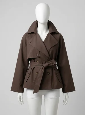 Trench court femme style britannique ample mi-saison - Vue 1 - Trench court