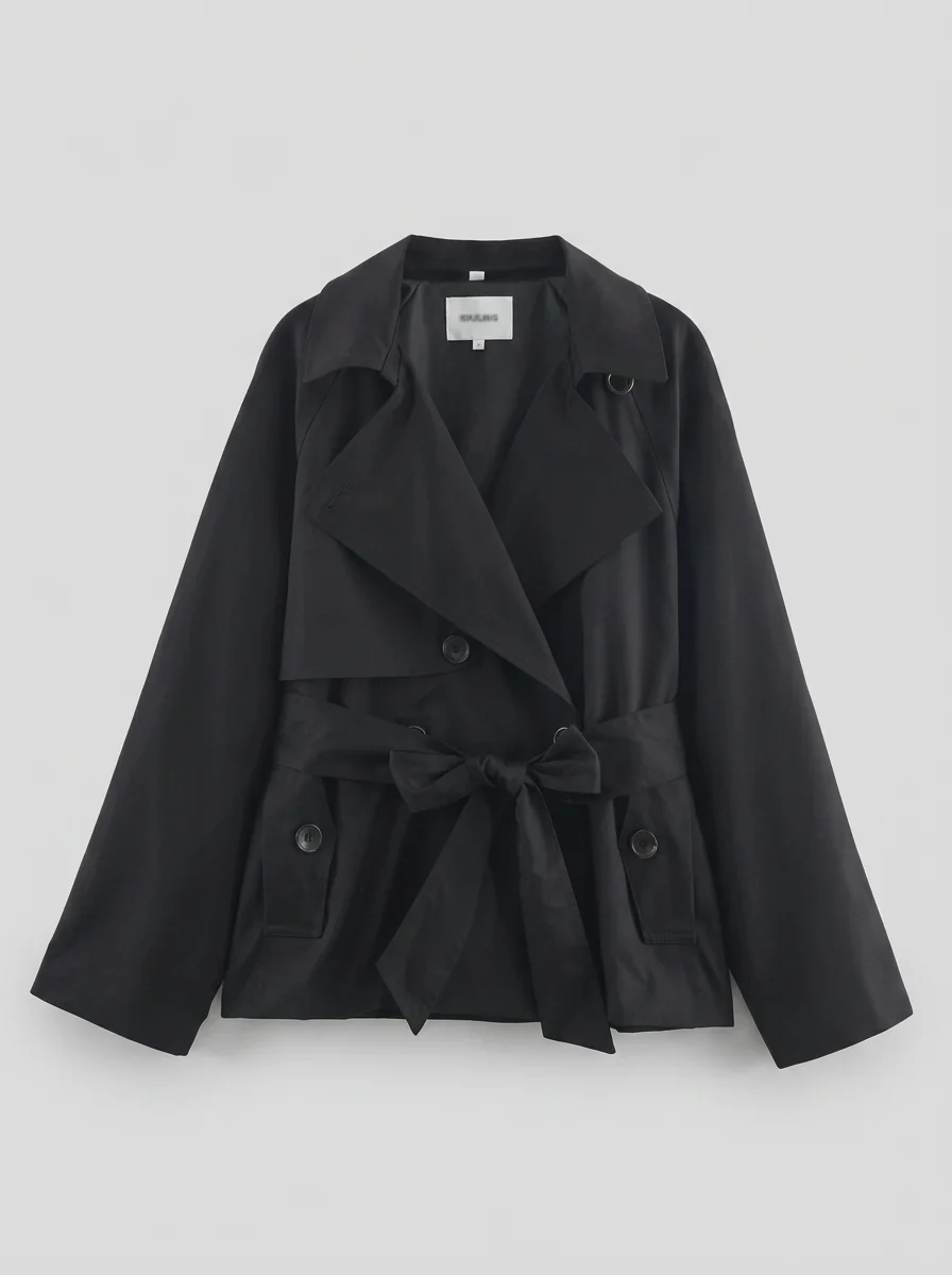 Trench court femme style britannique ample mi-saison - Vue 10 - Trench court