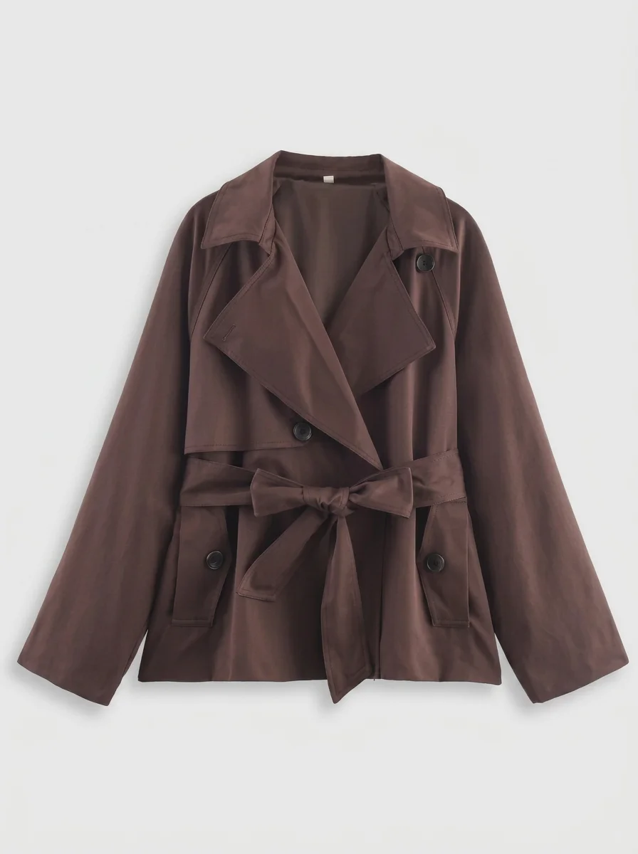 Trench court femme style britannique ample mi-saison - Vue 13 - Trench court