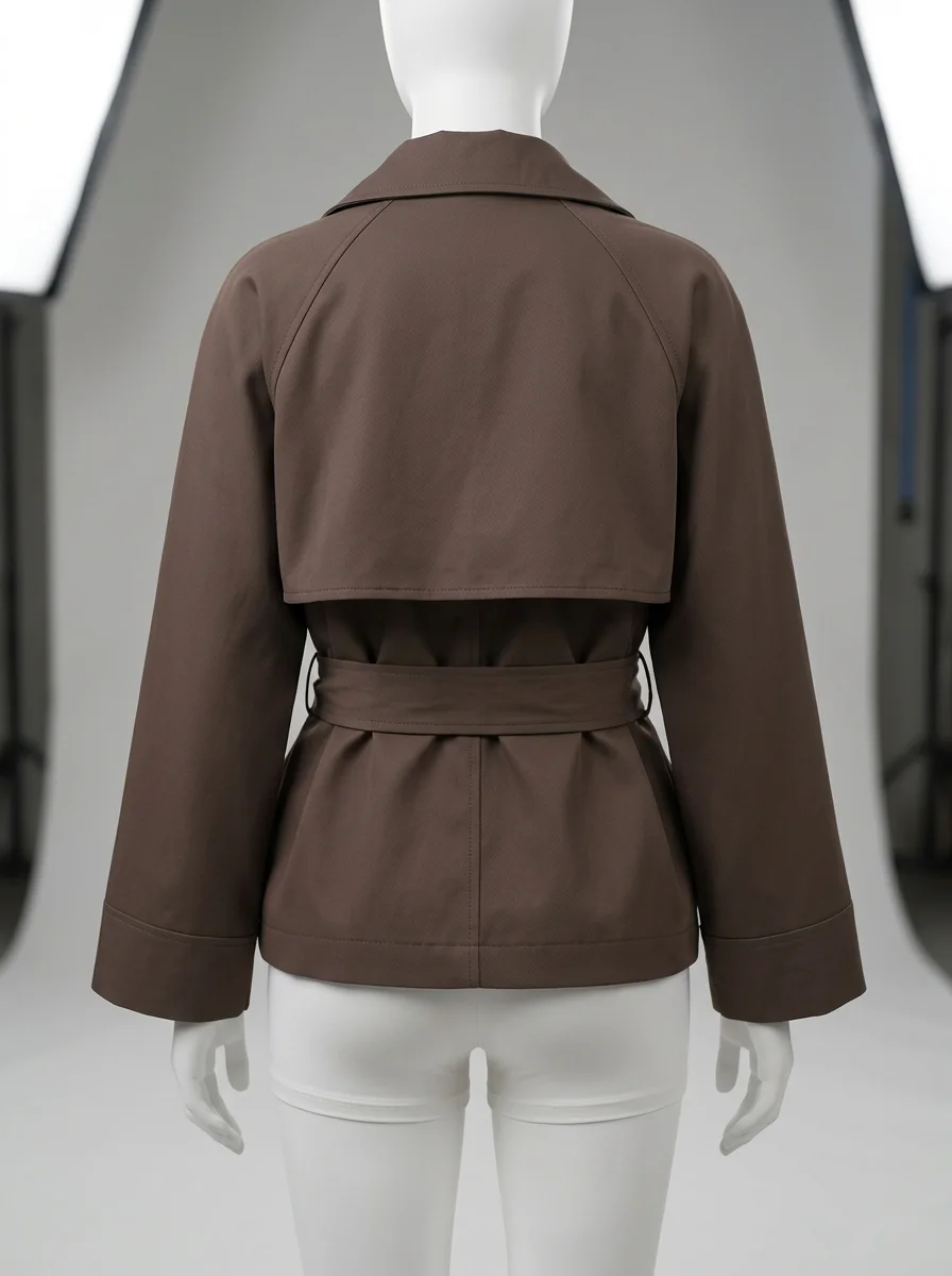 Trench court femme style britannique ample mi-saison - Vue 2 - Trench court