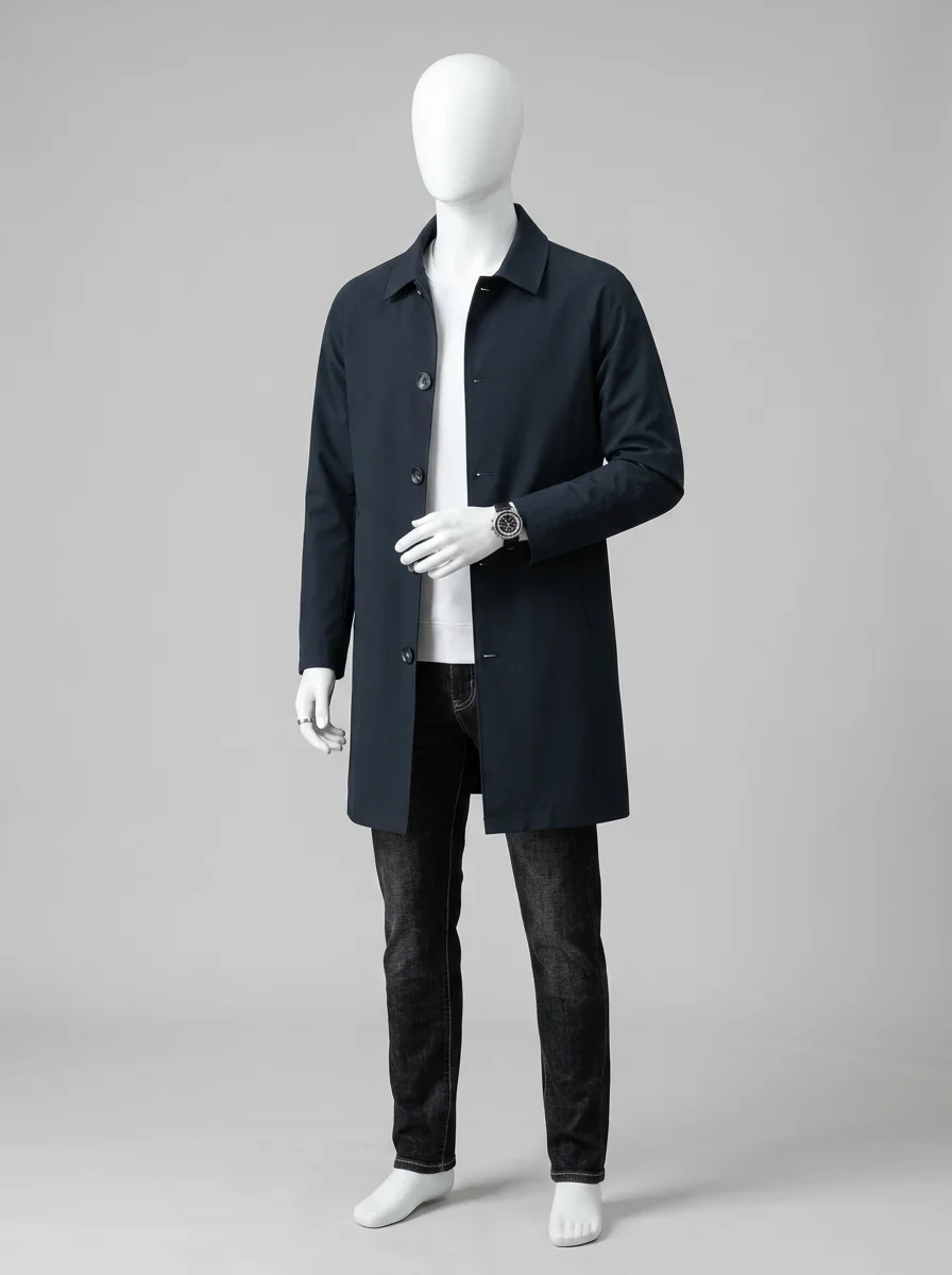 Trench court homme quotidien élégant coupe droite - Vue 12 - Trench court