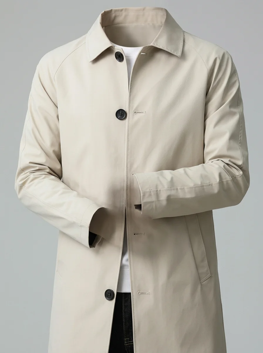 Trench court homme quotidien élégant coupe droite - Vue 5 - Trench court