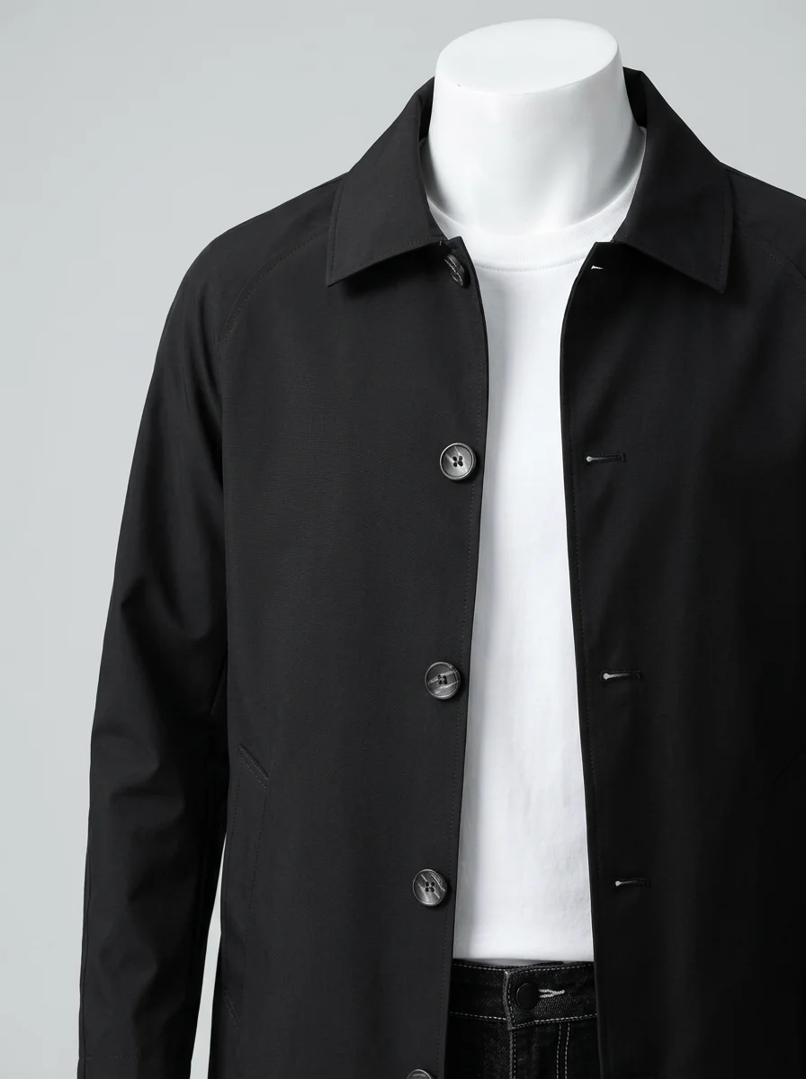 Trench court homme quotidien élégant coupe droite - Vue 7 - Trench court