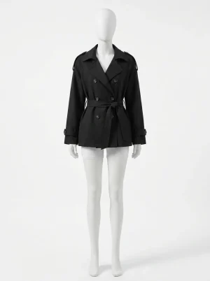 Trench court matelassé femme hiver style britannique - Vue 1 - Trench court