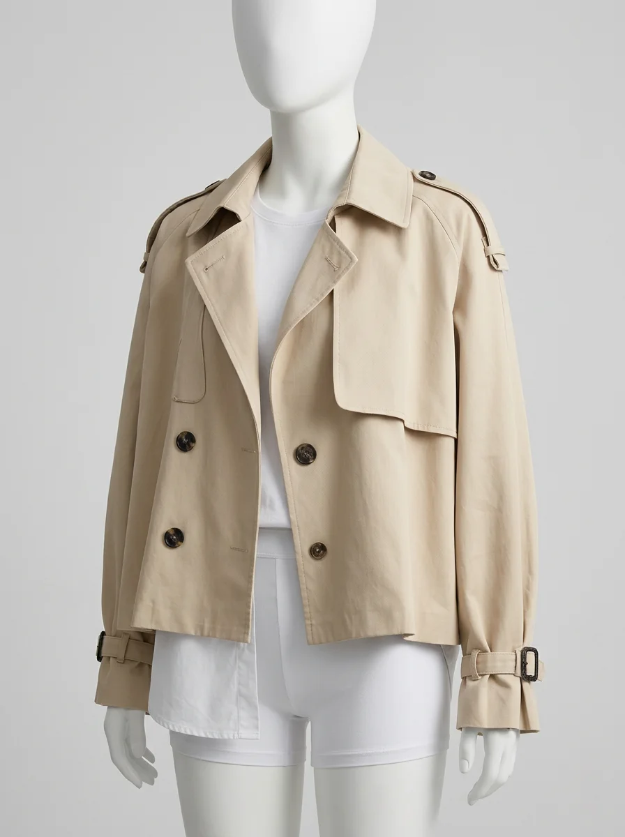 Trench court oversize femme élégant quotidien - Vue 10 - Trench court