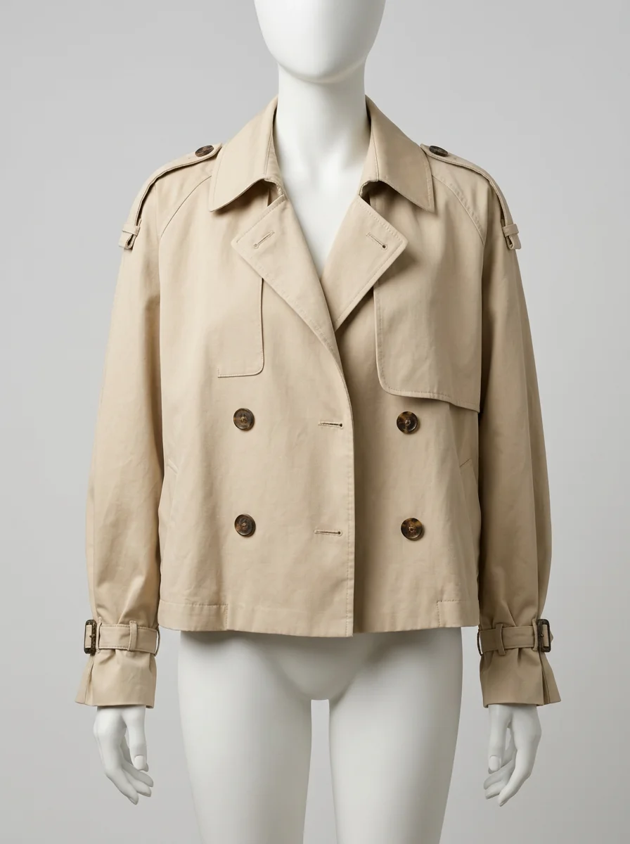 Trench court oversize femme élégant quotidien - Vue 11 - Trench court